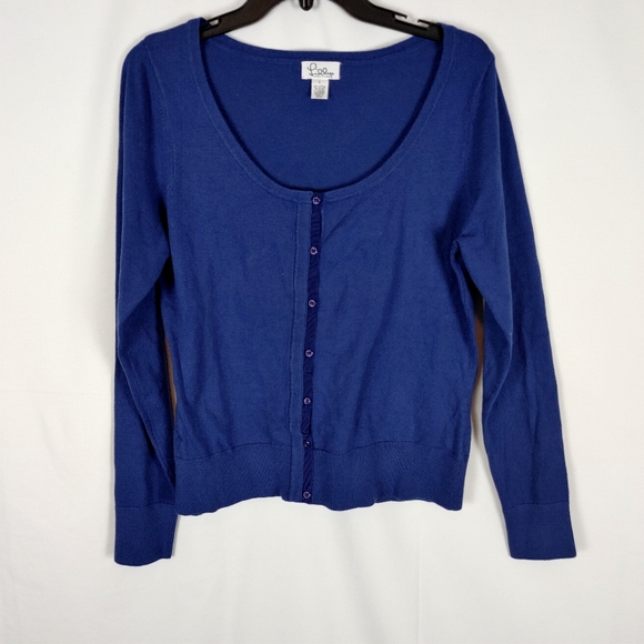 Lilly Pulitzer Navy Button Front Cardigan Women's